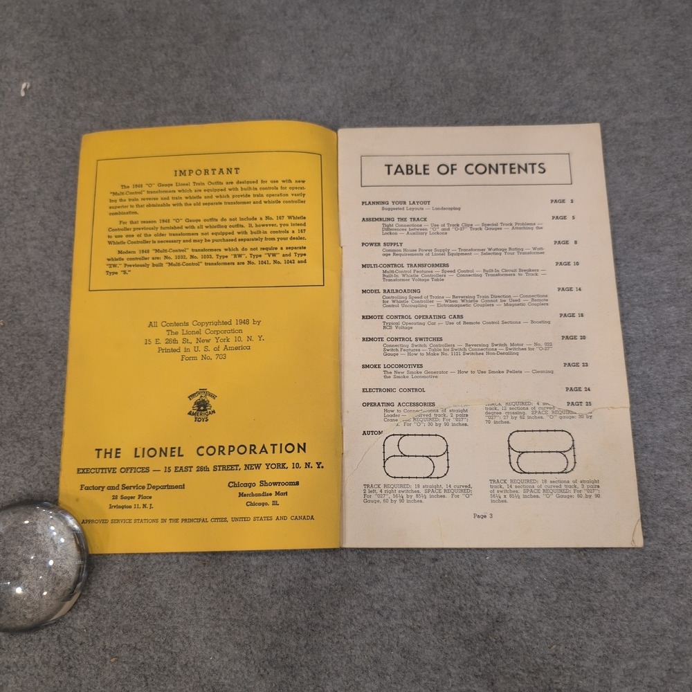 1948 Lionel Trains Instructions for Assembling and Operating Manual Form 703 - Picture 3 of 6